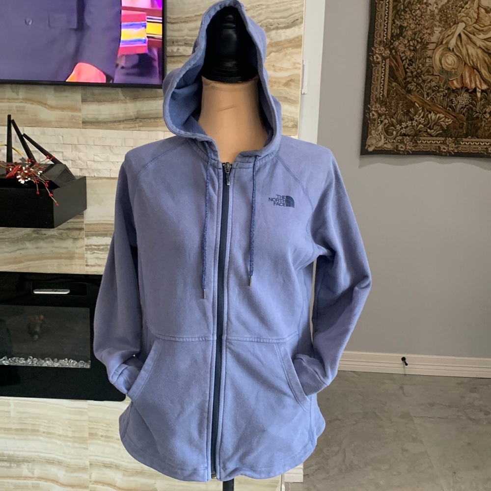 The North Face Light Purple Full Zip Drawstring Hoodie Jacket. Size M (827)